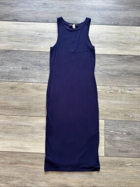 Forever 21 Navy Ribbed Tank Midi Dress